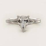 Pear-Shaped Woven Solitaire Engagement Ring, face-up view