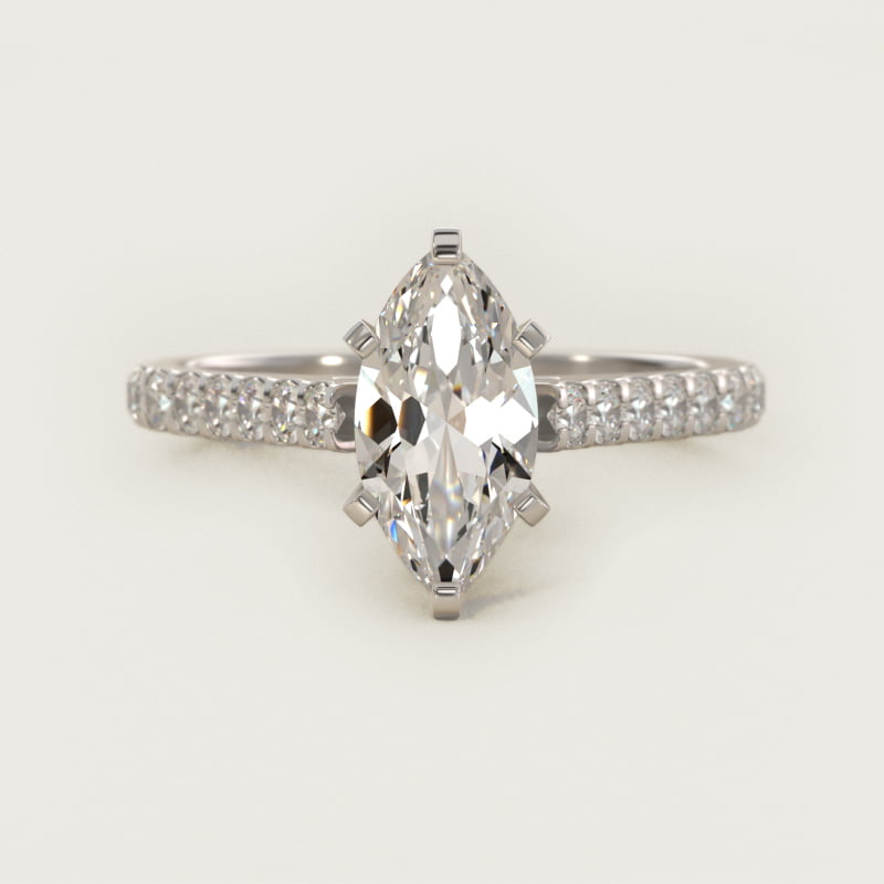 Marquise Diamond Pavé Engagement Ring