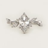 Marquise Diamond Whisper Side-Stone Engagement Ring, face-up view
