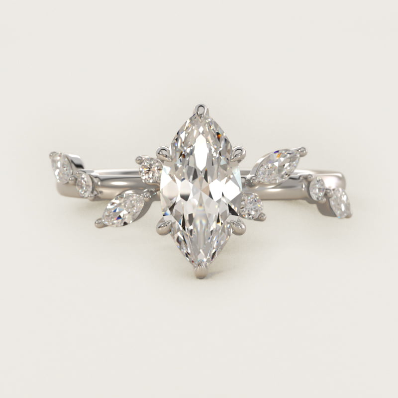Marquise Diamond Whisper Side-Stone Engagement Ring