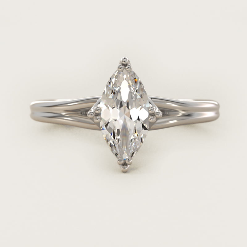 Marquise Woven Solitaire Engagement Ring