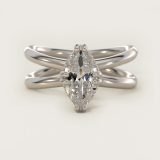 Marquise Criss-Cross Solitaire Engagement Ring, face-up view