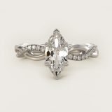Marquise Solo Infinity Diamond Pavé Engagement Ring, face-up view