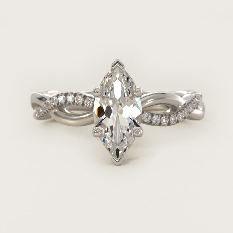 Marquise Solo Infinity Diamond Pavé Engagement Ring