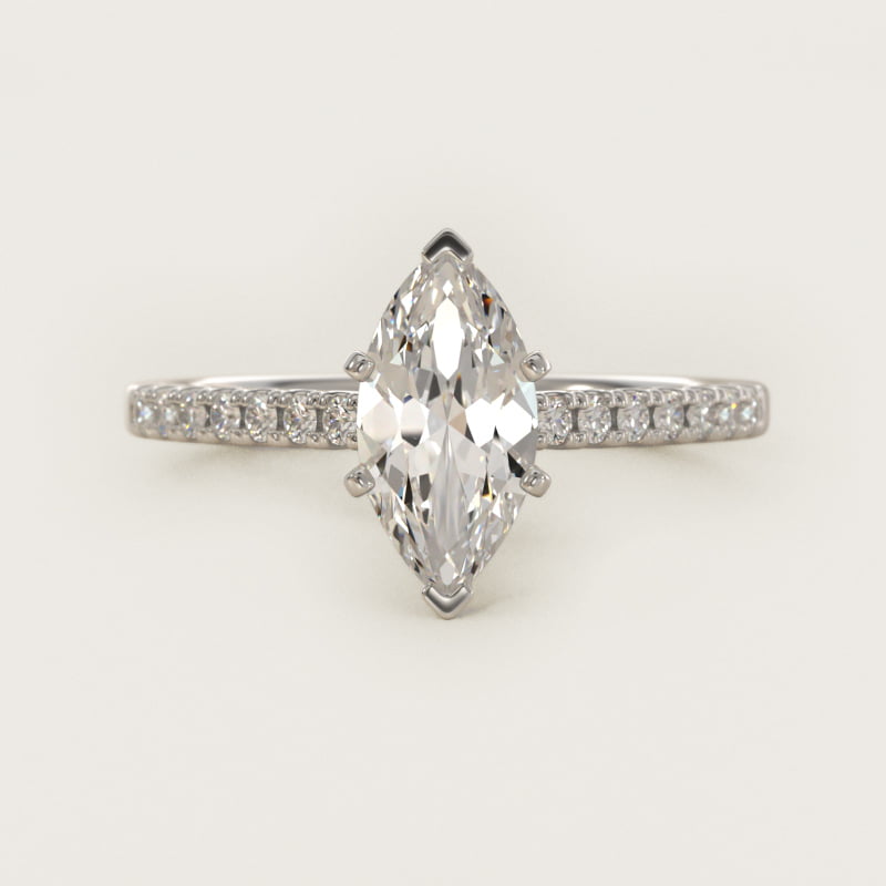 Marquise Petite Cathedral Pavé Engagement Ring