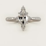 Marquise Compass-Point Diamond Accent Engagement Ring, face-up view