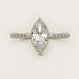 Marquise Cathedral Pavé Crown Engagement Ring, face-up view