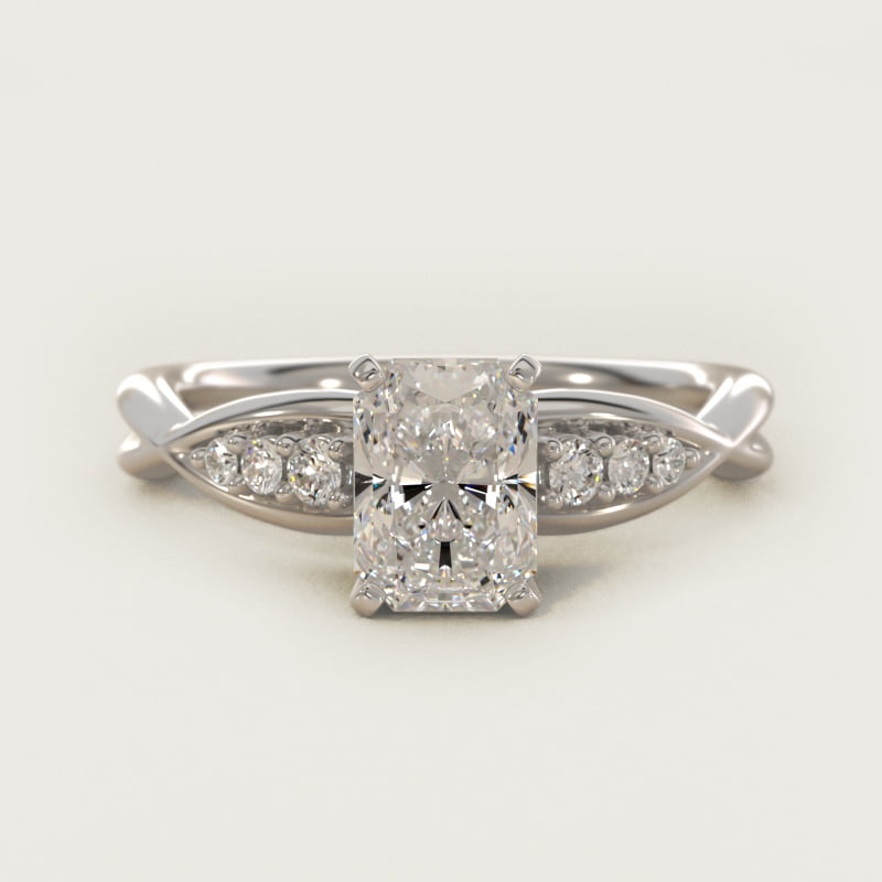 Radiant-Cut Delicate Twist Petite Engagement Ring