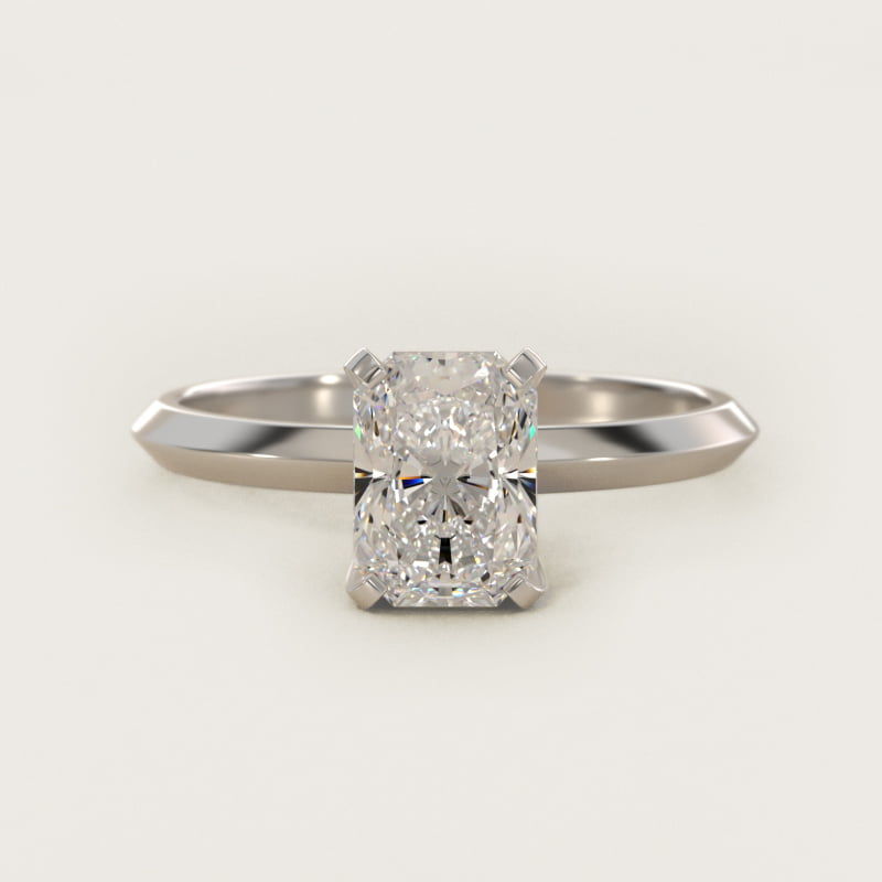 Radiant-Cut Knife-Edge Solitaire Engagement Ring