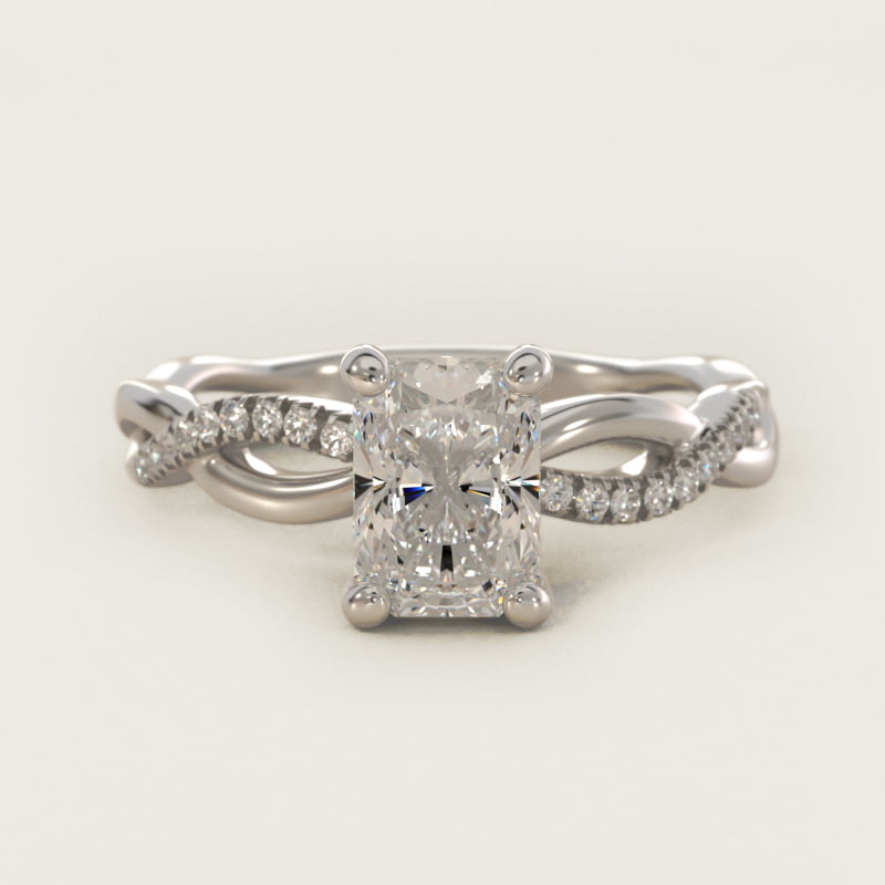 Radiant-Cut Solo Infinity Diamond Pavé Ring