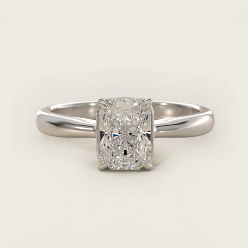 Radiant-Cut Wire Basket Solitaire Engagement Ring