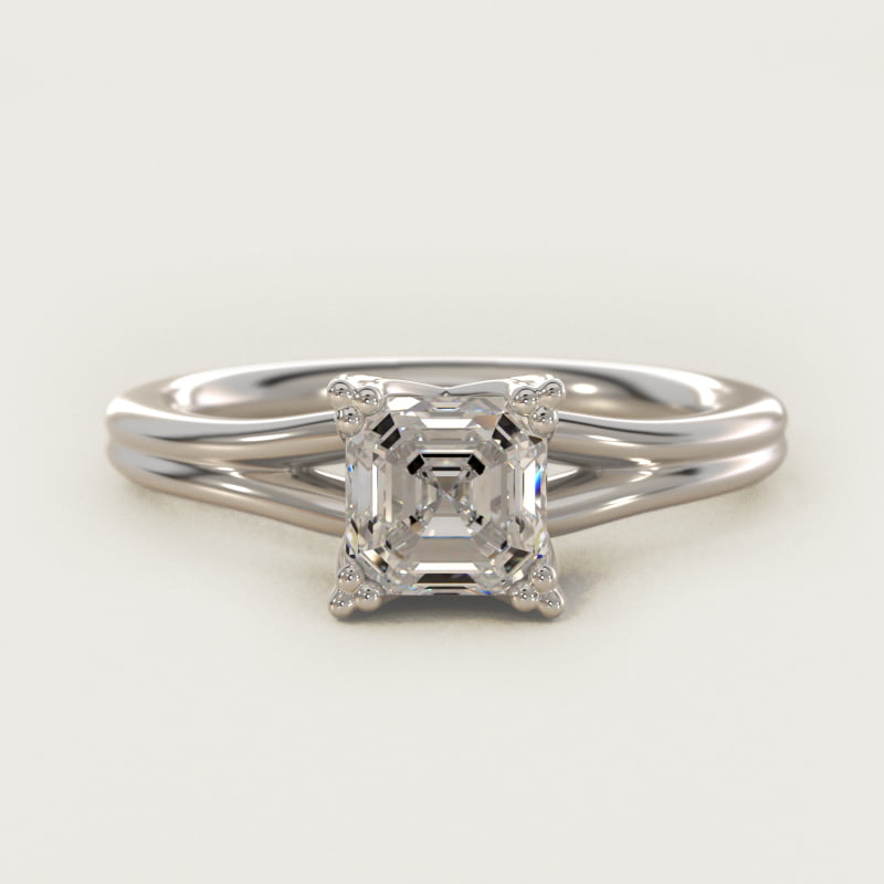 Asscher-Cut Woven Solitaire Engagement Ring