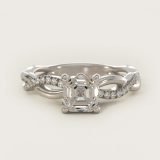Asscher-Cut Solo Infinity Diamond Pave Ring, face-up view