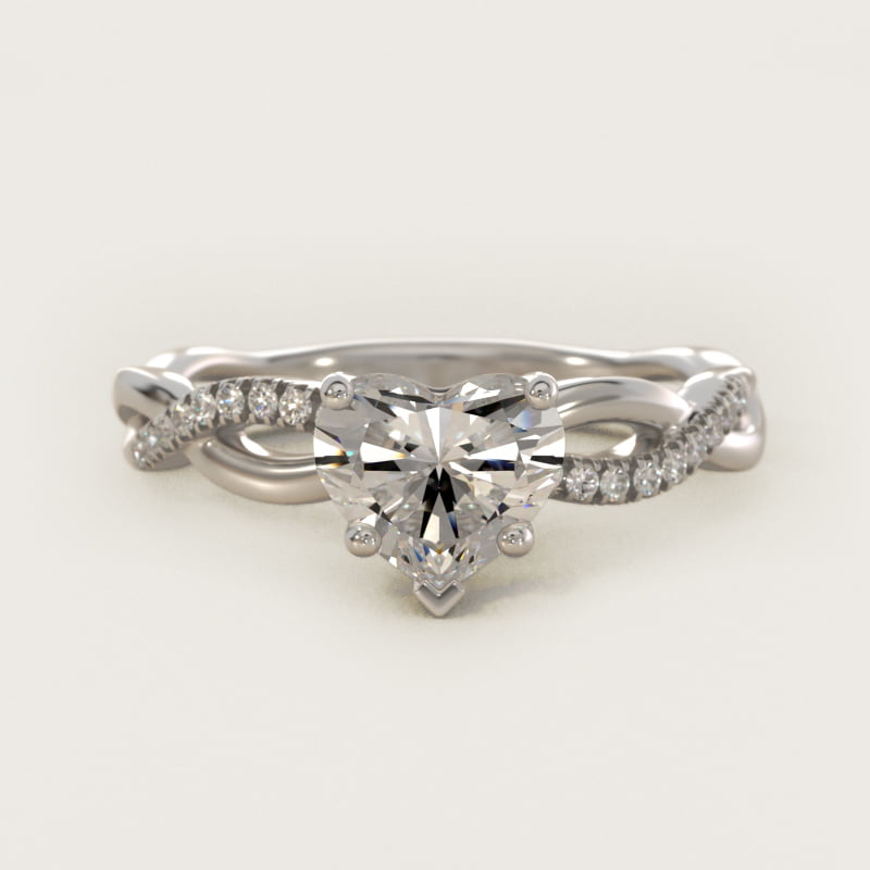 Heart-Shaped Solo Infinity Pavé Engagement Ring