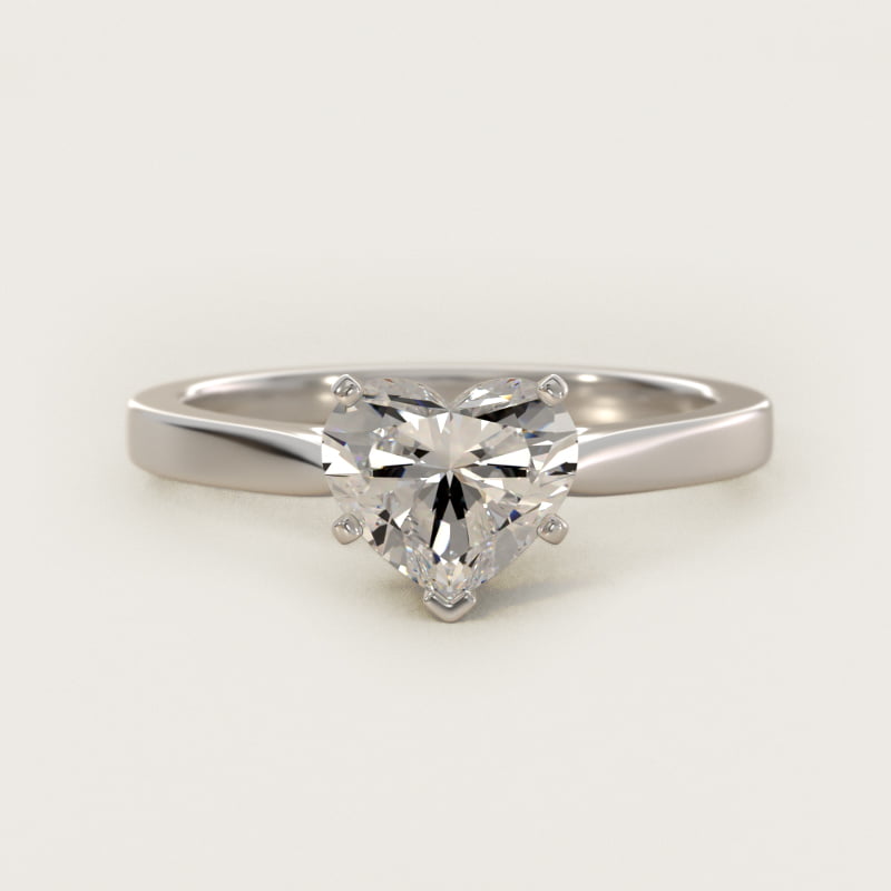 Heart-Shaped Petite Cathedral Solitaire Ring