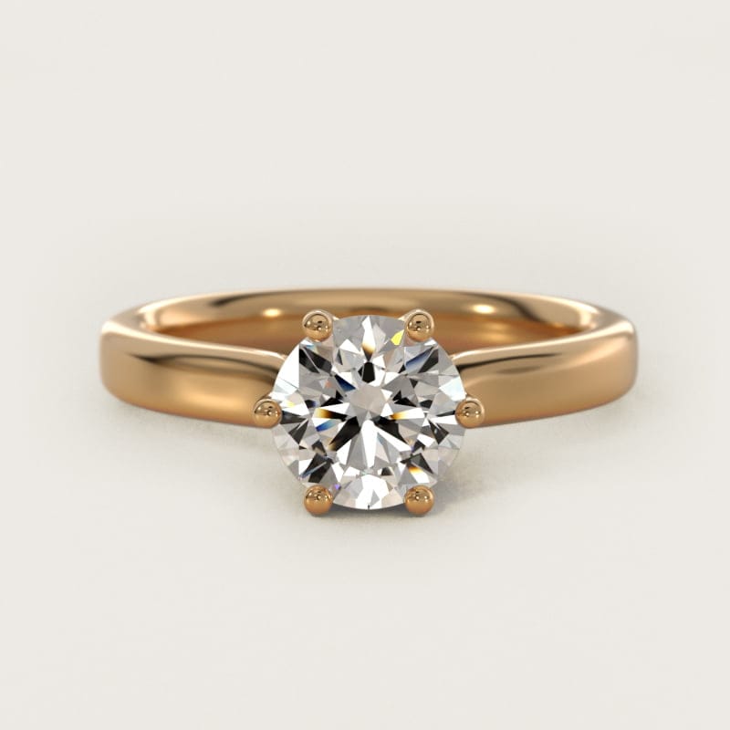 Round Solitaire Engagement Ring with Intricate Basket in white gold — handcrafted in Beirut