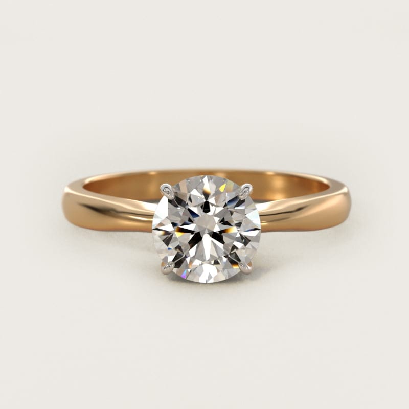 Round Wire-Basket Solitaire Engagement Ring in white gold — handcrafted in Beirut