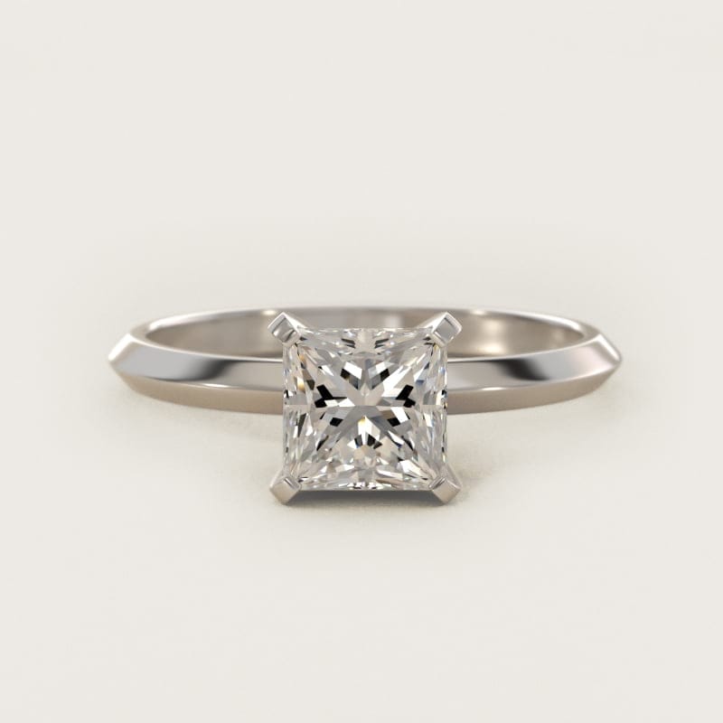 Princess cut diamond engagement ring setting in 18K gold, diamonds.com.lb Beirut