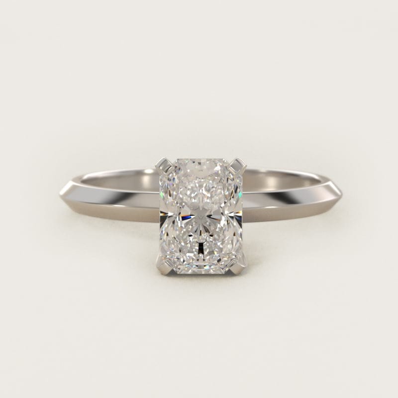 Radiant cut diamond engagement ring setting in 18K gold, diamonds.com.lb Beirut